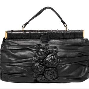 Valentino Black Rose-Embellished Shoulder Bag ASO Blair Waldorf on GOSSIP GIRL
